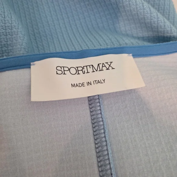 SportMax Blue Waffle Knit Button Dress - Picture 7 of 10